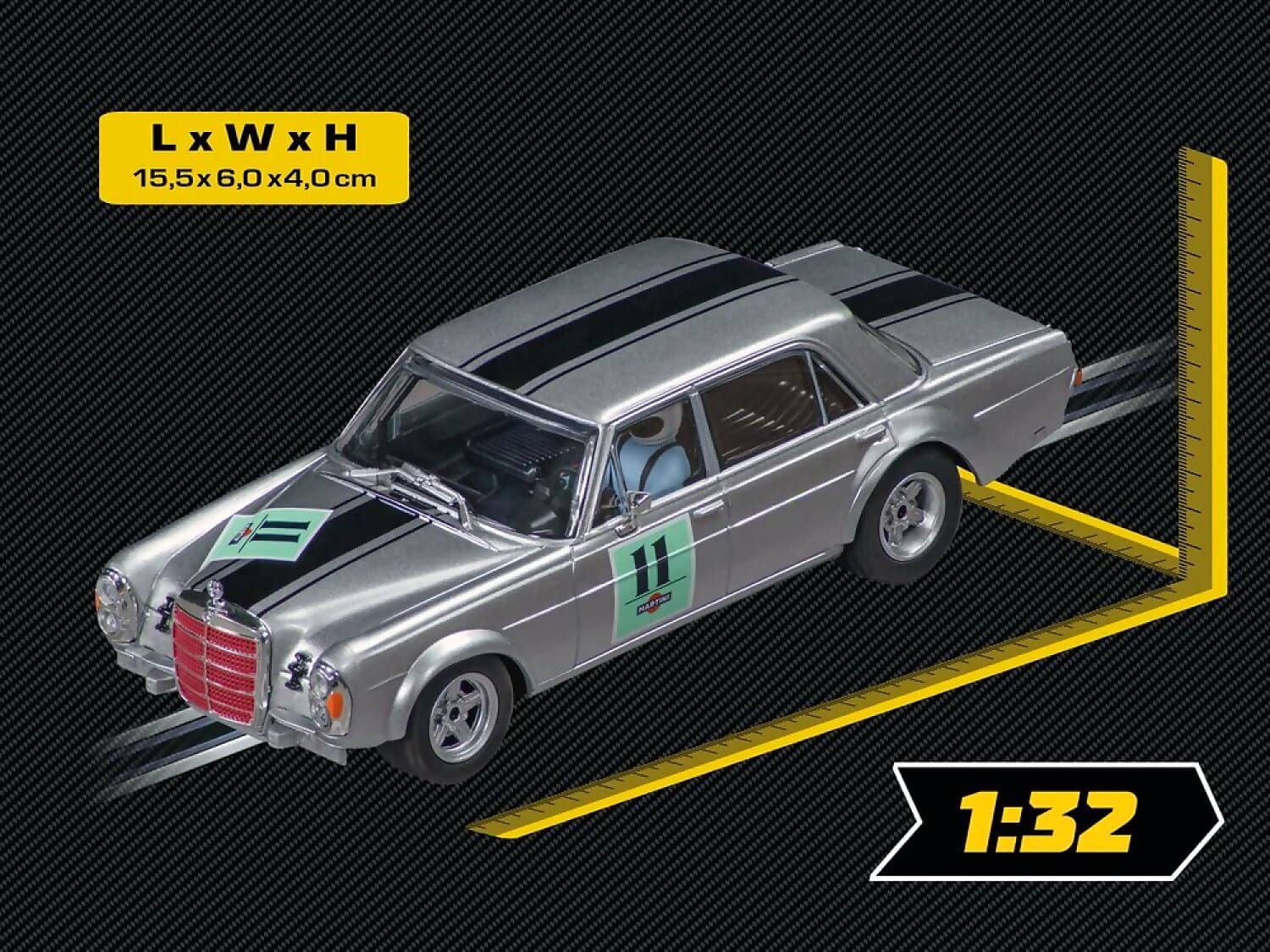 Carrera Evolution 1:32 - Mercedes-benz 300 Sel 6.3 Amg Preis Der Nationen 1970 No.11 Slot Car Also Suits Scalextric - Image 2