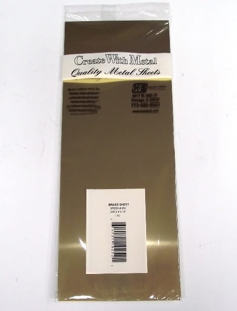 K&S METAL #252 BRASS SHEET .015 4X10' 1PC