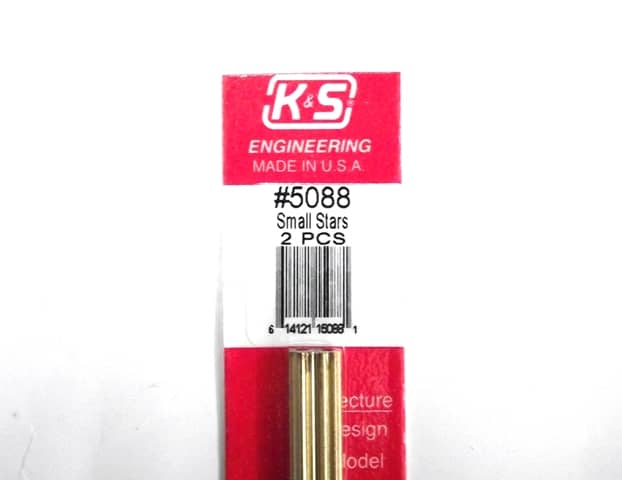 K&S METAL #5088 SMALL BRASS STAR 2PCS