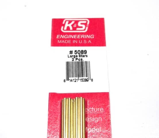 K&S METAL #5089 LARGE BRASS STAR 2PCS