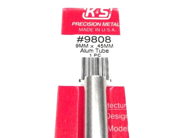 K&S METAL #9808 ALUMINIUM ROUND TUBE 9X300MM