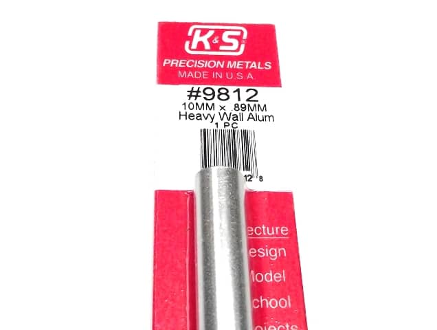 K&S METAL #9812 ALUMINIUM ROUND TUBE THIC WALL 10X300