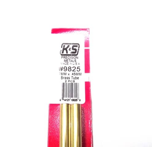 K&S METAL #9825 BRASS ROUND TUBE 7X300MM 2PCS