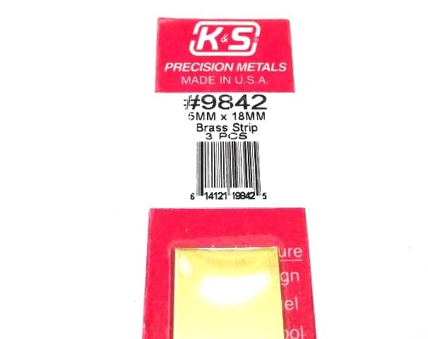 K&S METAL #9842 BRASS STRIP .5X18X300MM 3PCS