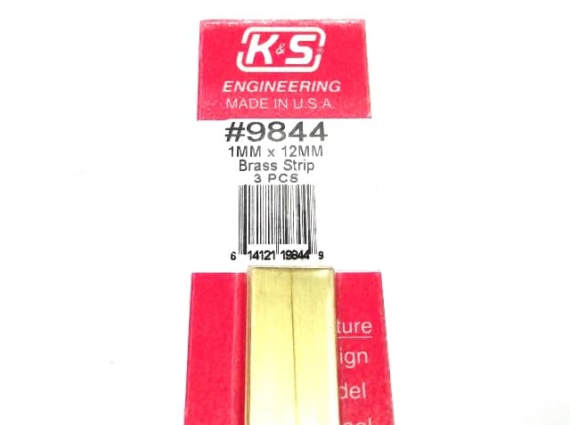 K&S METAL #9844 BRASS STRIP 1X12X300MM 3PCS