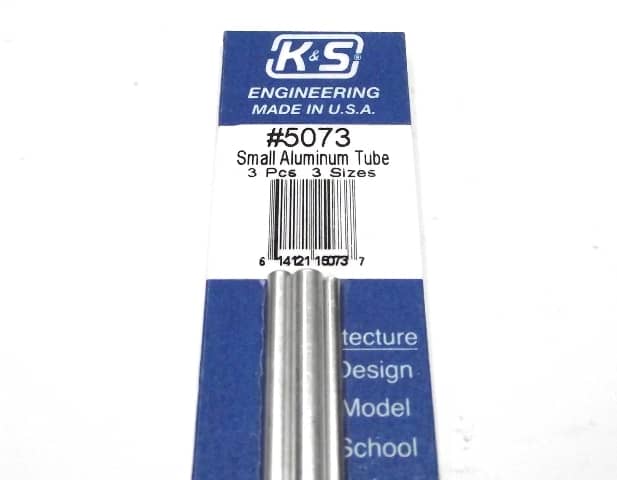 K&S METAL #5073 ALUMINIUM TUBE 3/32-1:8-5/32 X12'