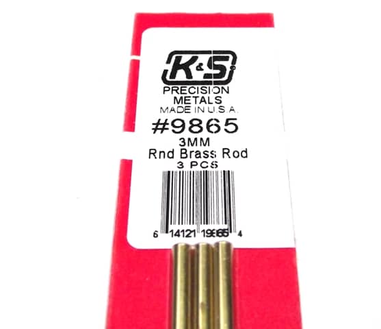 K&S METAL #9865 BRASS ROD 3X300MM 3PCS