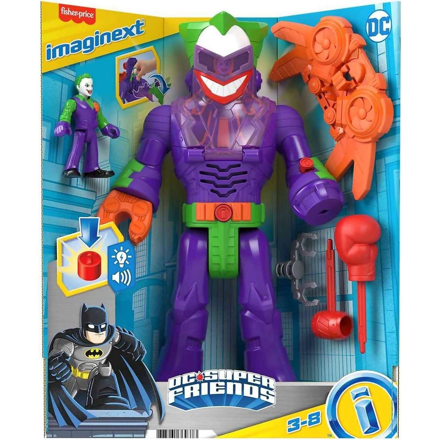 Fisher-price - Imaginext Dc Super Friends The Joker Robot Toy With Lights Sounds And Insider Figure Preschool Toys
