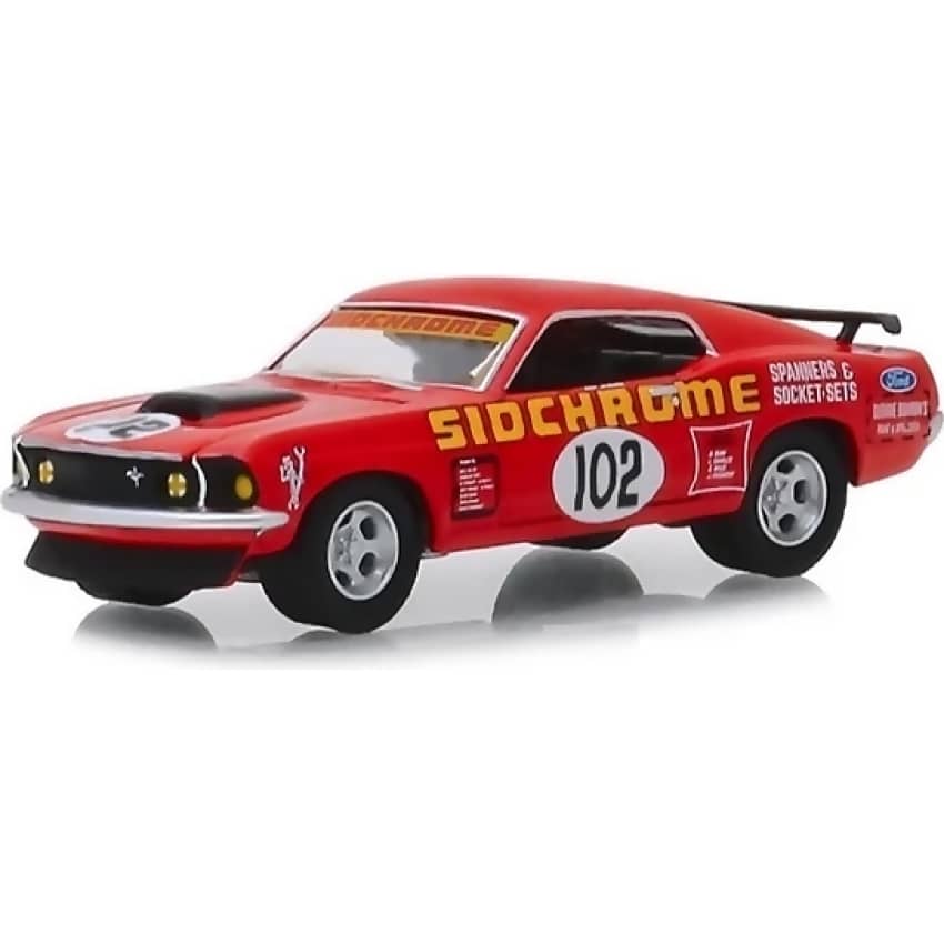 DDA Collectibles 1:64 Scale - 1969 Ford Mustang Boss 302 #102 Jim Richards Sidchrome Racing - Diecast Model