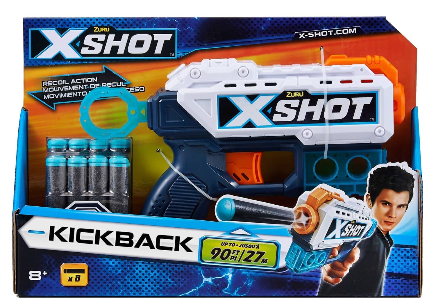 Zuru - X-shot Excel Kickback Foam Dart Blaster (8 Darts) By Zuru  X-shot
