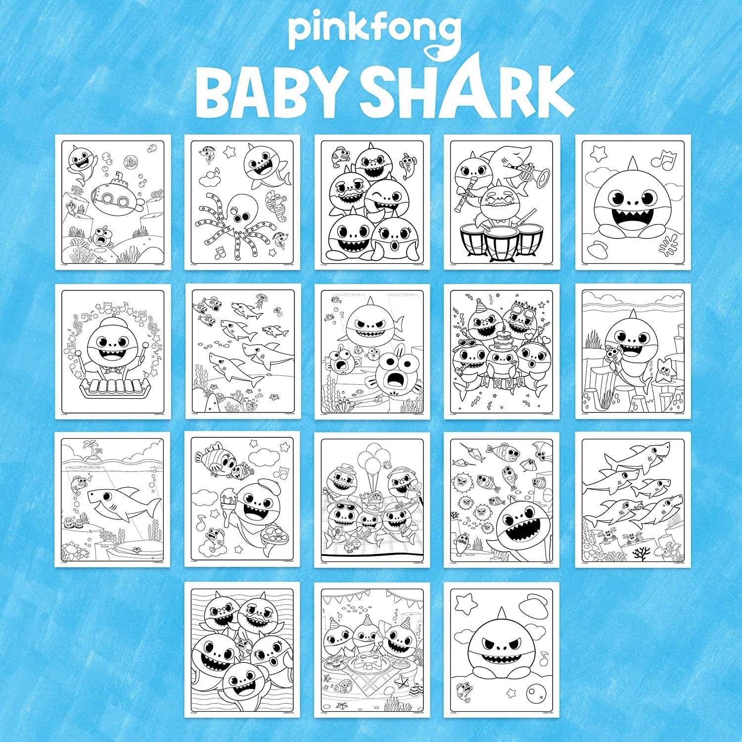 Crayola Baby Shark Wonder Set - Mess Free Colouring Pages & Markers - Image 3