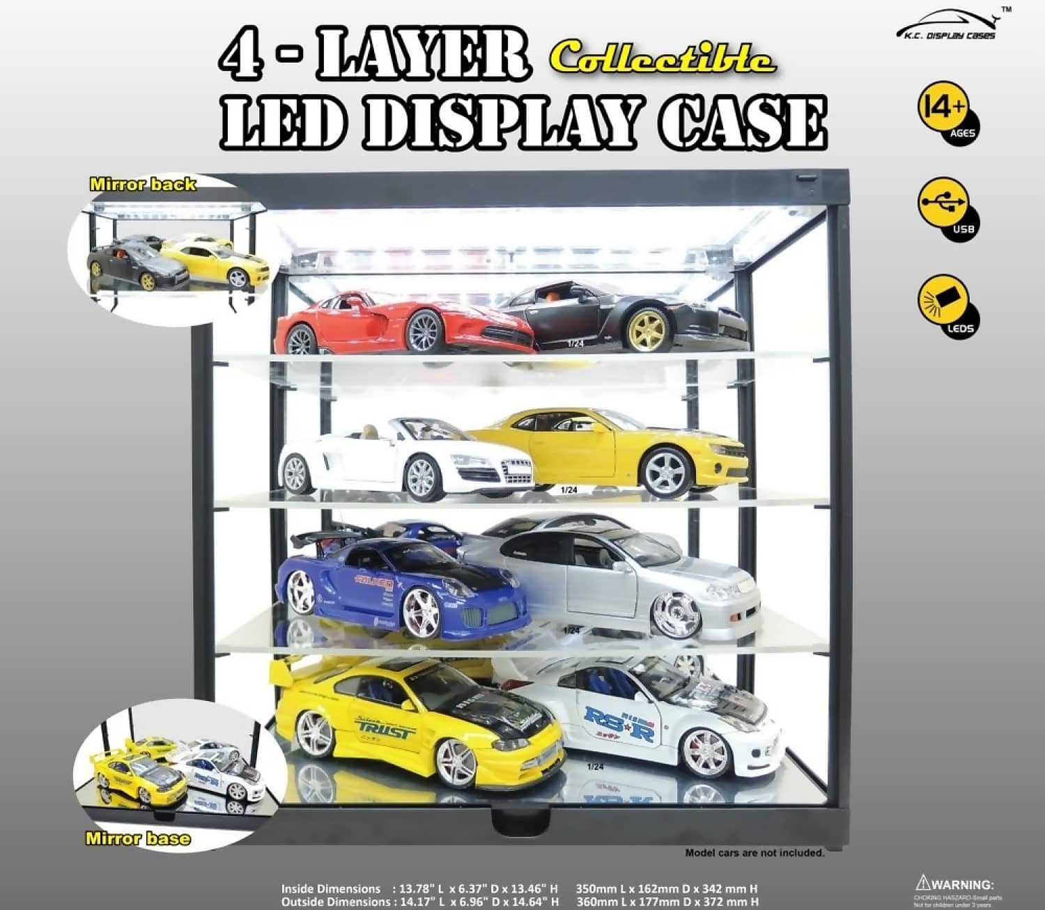 Black 4 Layer Led Display Case
