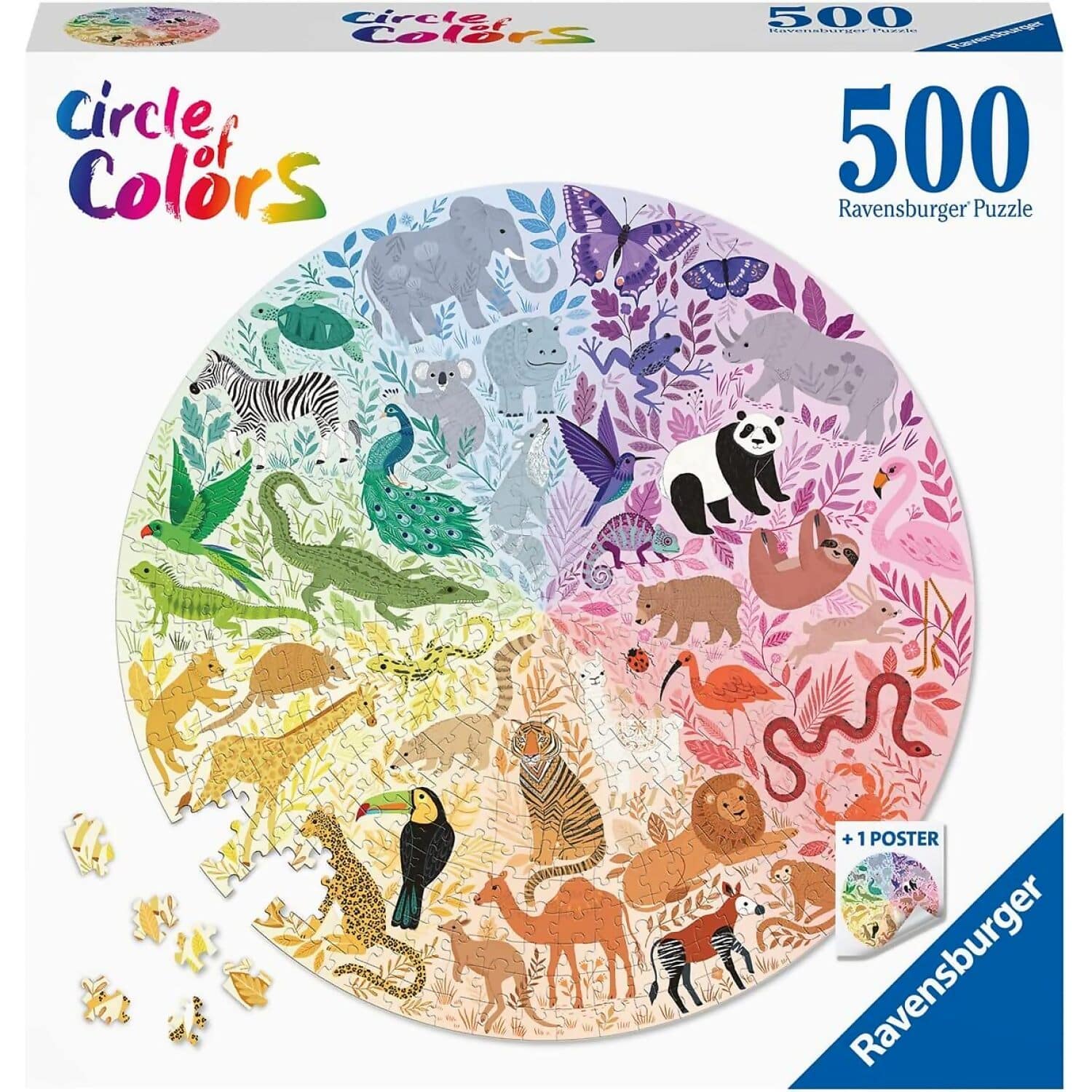 Ravensburger - Circle Of Colors Animals Jigsaw Puzzle 500pc