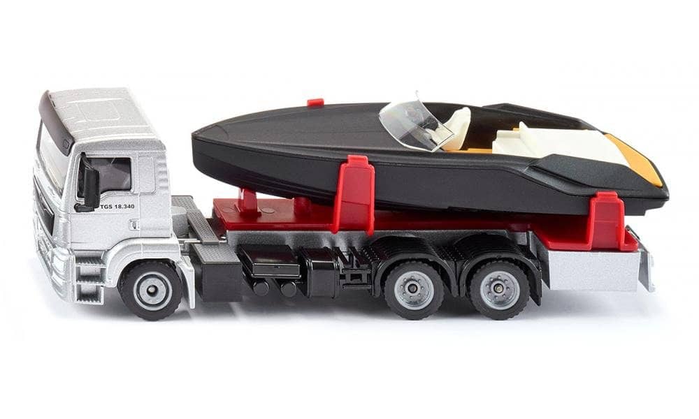 Siku - Man Truck With Motorboat Transport  Load-up