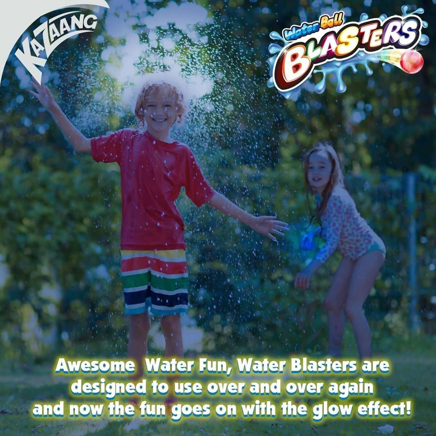 Kazaang - Water Ball Blasters Glow In The Dark 6-pack Reusable Water Balloons - Image 2