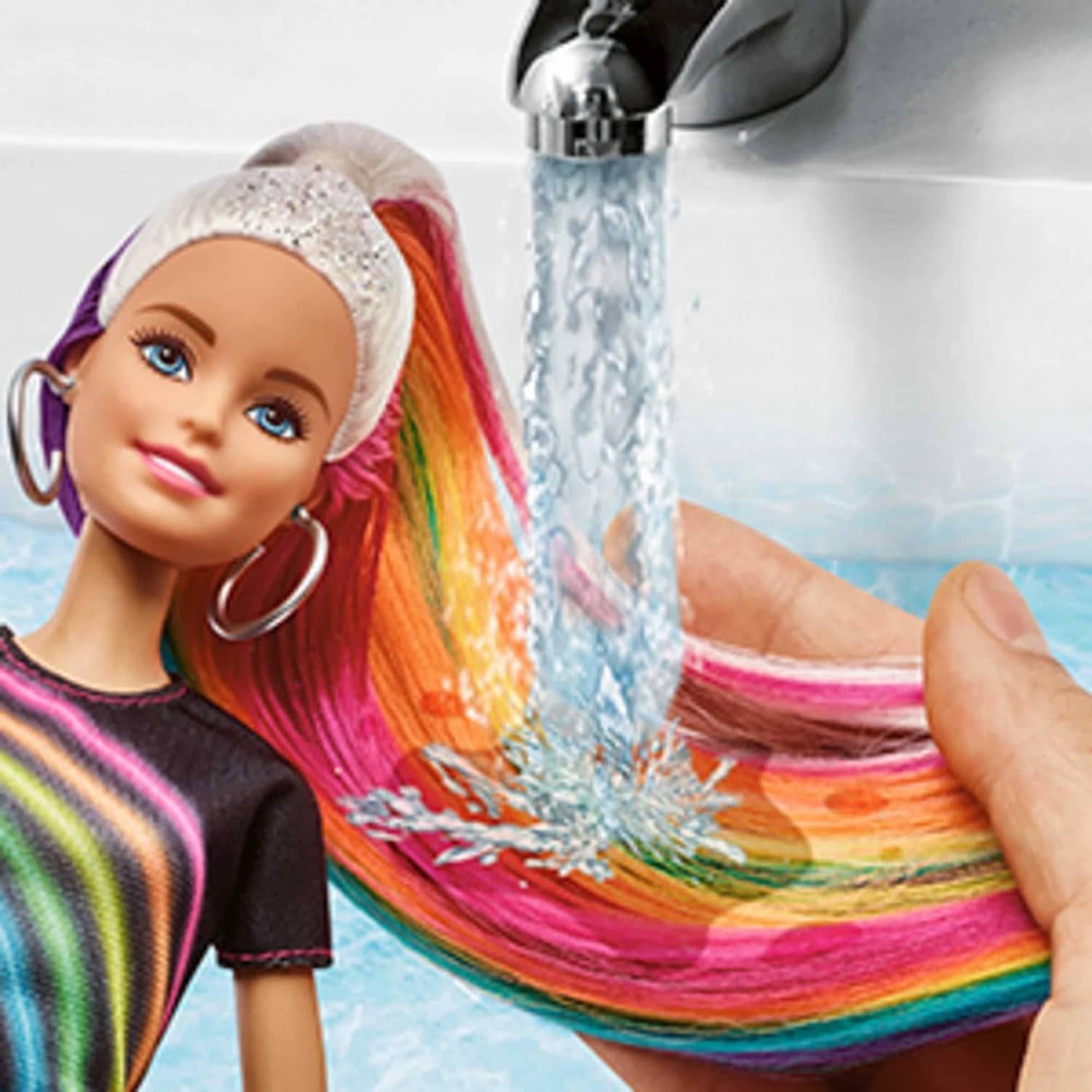 Barbie Rainbow Sparkle Hair Doll Mattel - Image 3