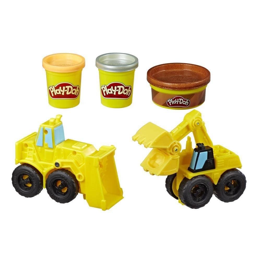 Play-doh - Wheels Excavator And Loader Toy Construction Trucks With Non-toxic Play-doh - Sand Buildin Compound Plus 2 Additional Colors  Hasbro