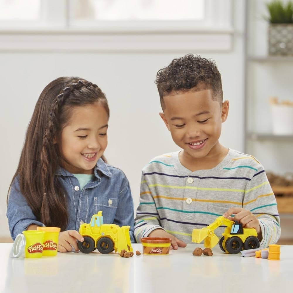 Play-doh - Wheels Excavator And Loader Toy Construction Trucks With Non-toxic Play-doh - Sand Buildin Compound Plus 2 Additional Colors Hasbro - Image 3