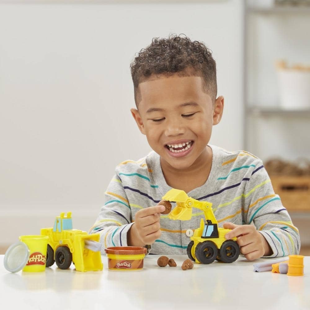 Play-doh - Wheels Excavator And Loader Toy Construction Trucks With Non-toxic Play-doh - Sand Buildin Compound Plus 2 Additional Colors Hasbro - Image 4