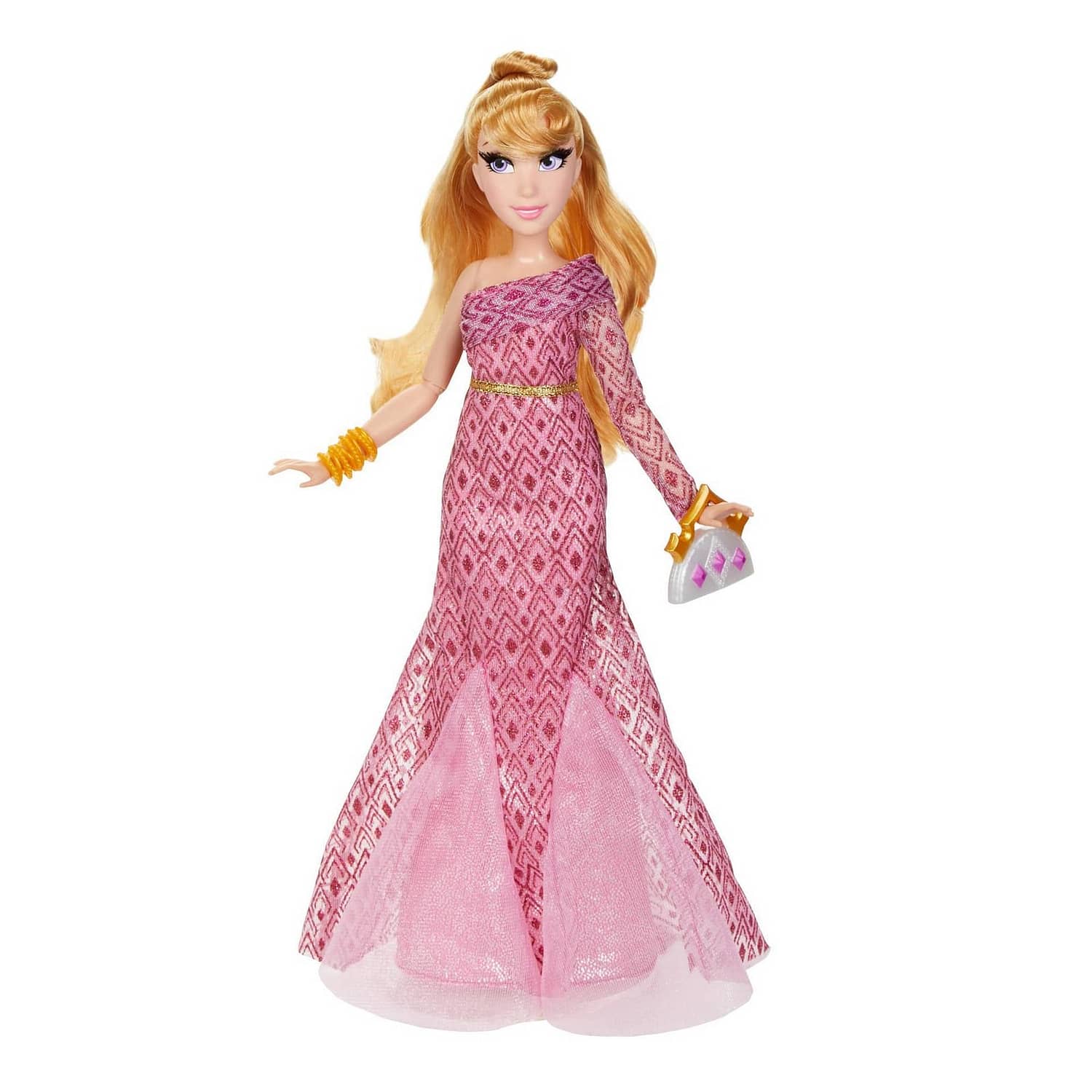 Disney Princess Style Series Aurora Fashion Doll Contemporary Style Dress With Purse And Shoes Toy For Girls  Hasbro