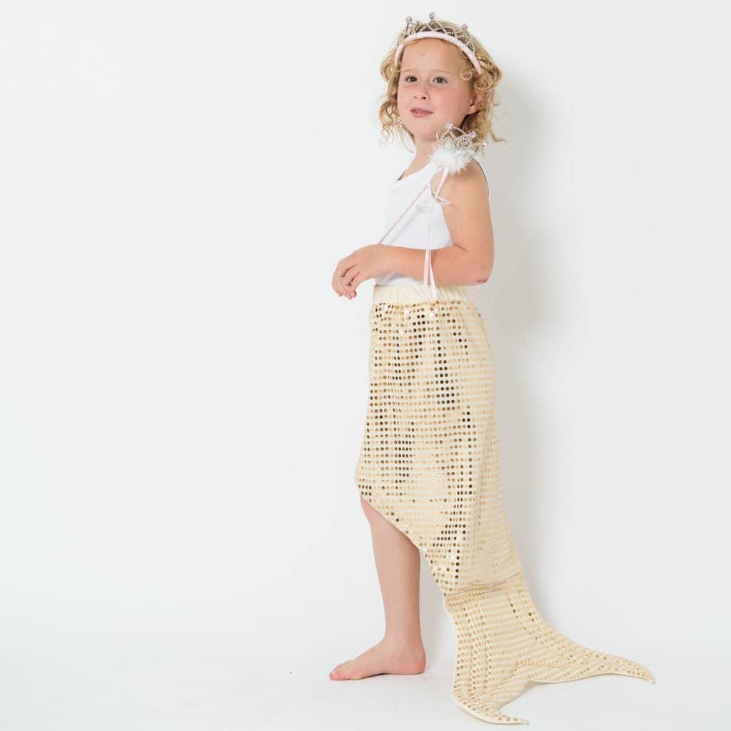 Fairy Girls - Mermaidia Skirt Gold - Costume One Size Fits 3-10yrs