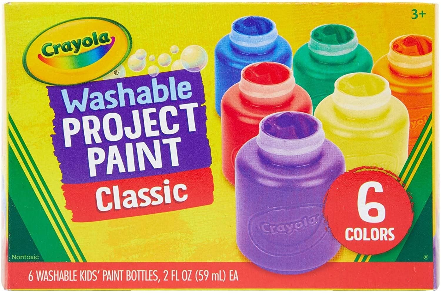 Crayola Washable Kids Paint 6pk Classic Colours - Image 2