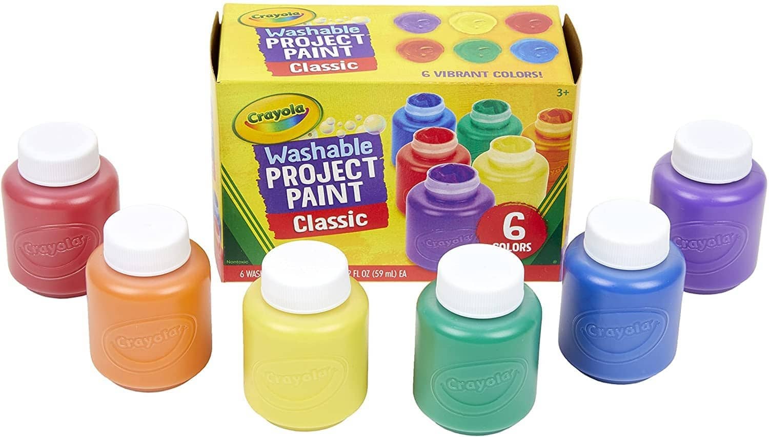Crayola Washable Kids Paint 6pk Classic Colours - Image 3