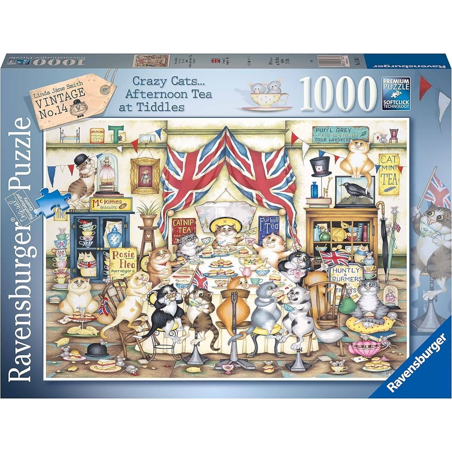 Ravensburger - Crazy Cats Afternoon Tea At Tiddles Jigsaw Puzzle 1000 Pieces