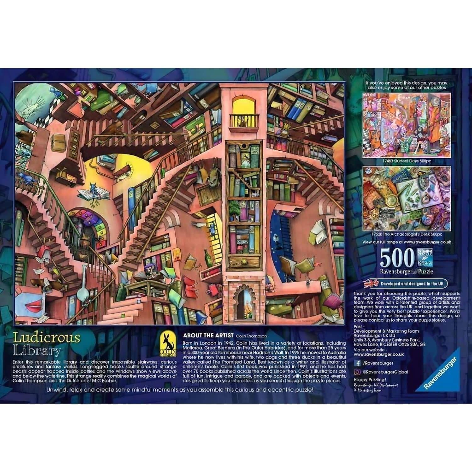 Ravensburger - Ludicrous Library Jigsaw Puzzle 500 Pieces - Image 3