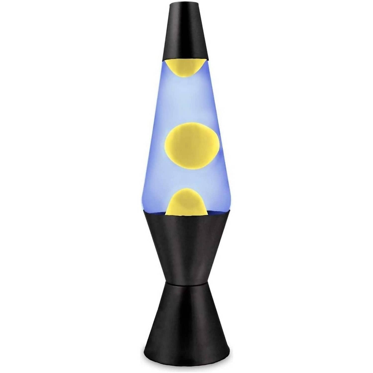 Landmark – Liquid Lava Lamp 37cm Black Retro With Blue Liquid Yellow Wax