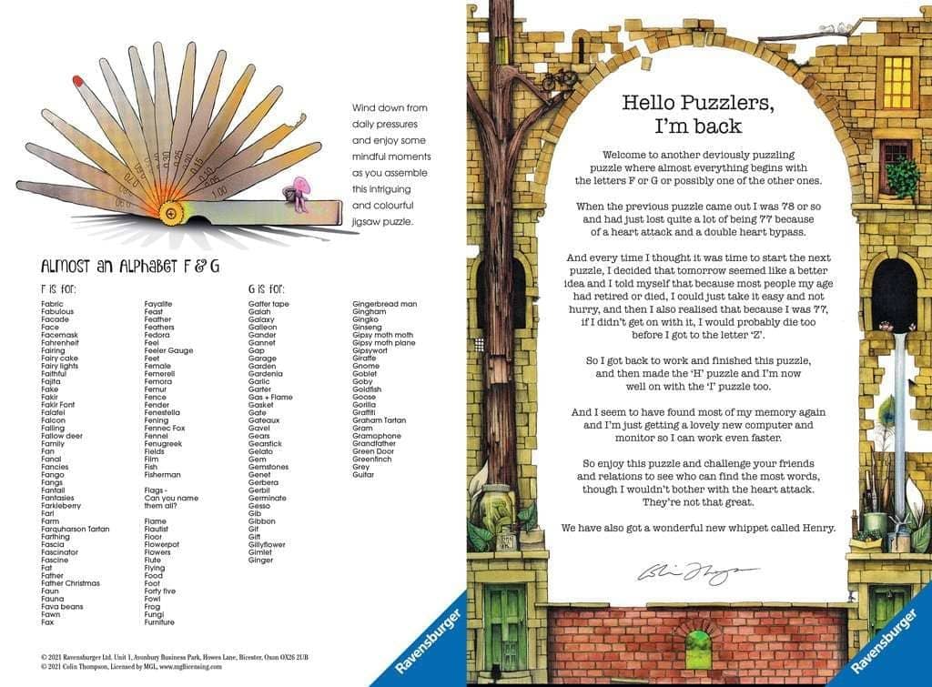 Ravensburger - Awesome Alphabet F & G Jigsaw Puzzle 1000 Pieces - Image 4