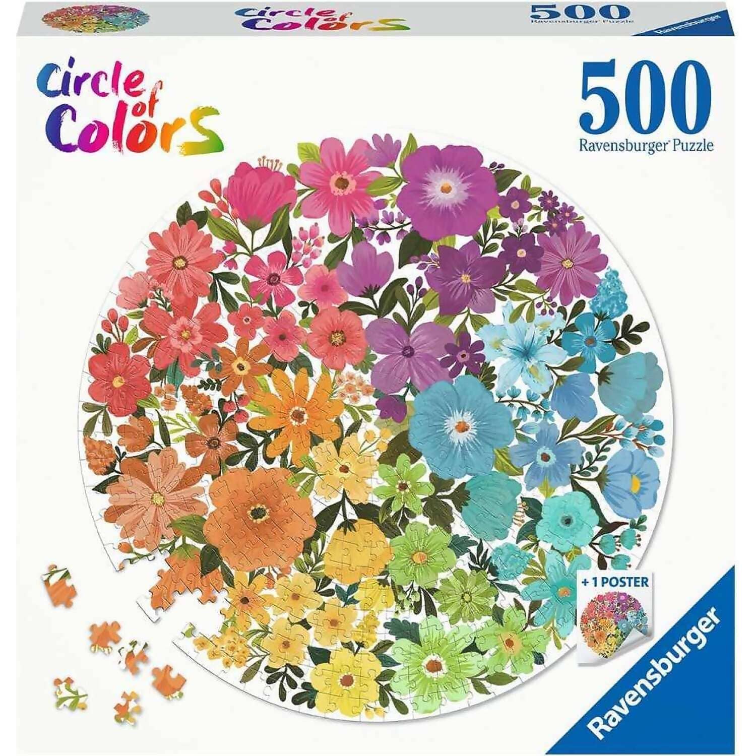 Ravensburger - Circle Of Colors Flowers Jigsaw Puzzle 500 Pieces