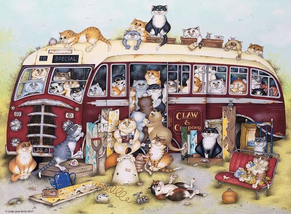 Ravensburger - Crazy Cats On The Coach Trip Jigsaw Puzzle 500 Pieces - Image 2