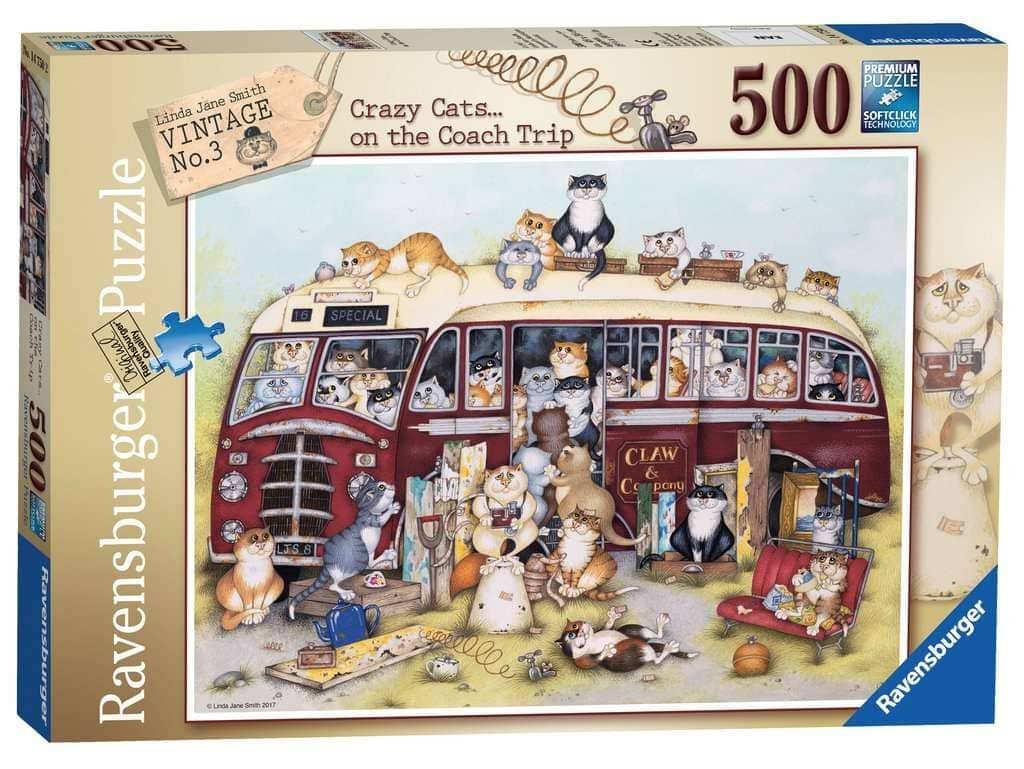 Ravensburger - Crazy Cats On The Coach Trip Jigsaw Puzzle 500 Pieces - Image 4