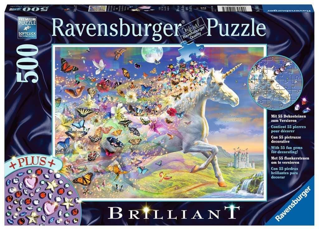 Ravensburger - Unicorn And Butterflies Jigsaw Puzzle 500 Pieces