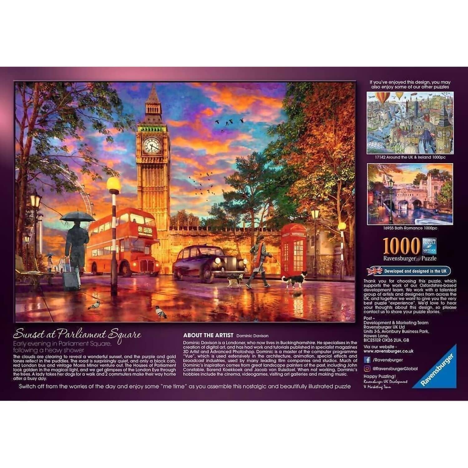 Ravensburger - Sunset At Parliament Square Jigsaw Puzzle 1000 Pieces - Image 3