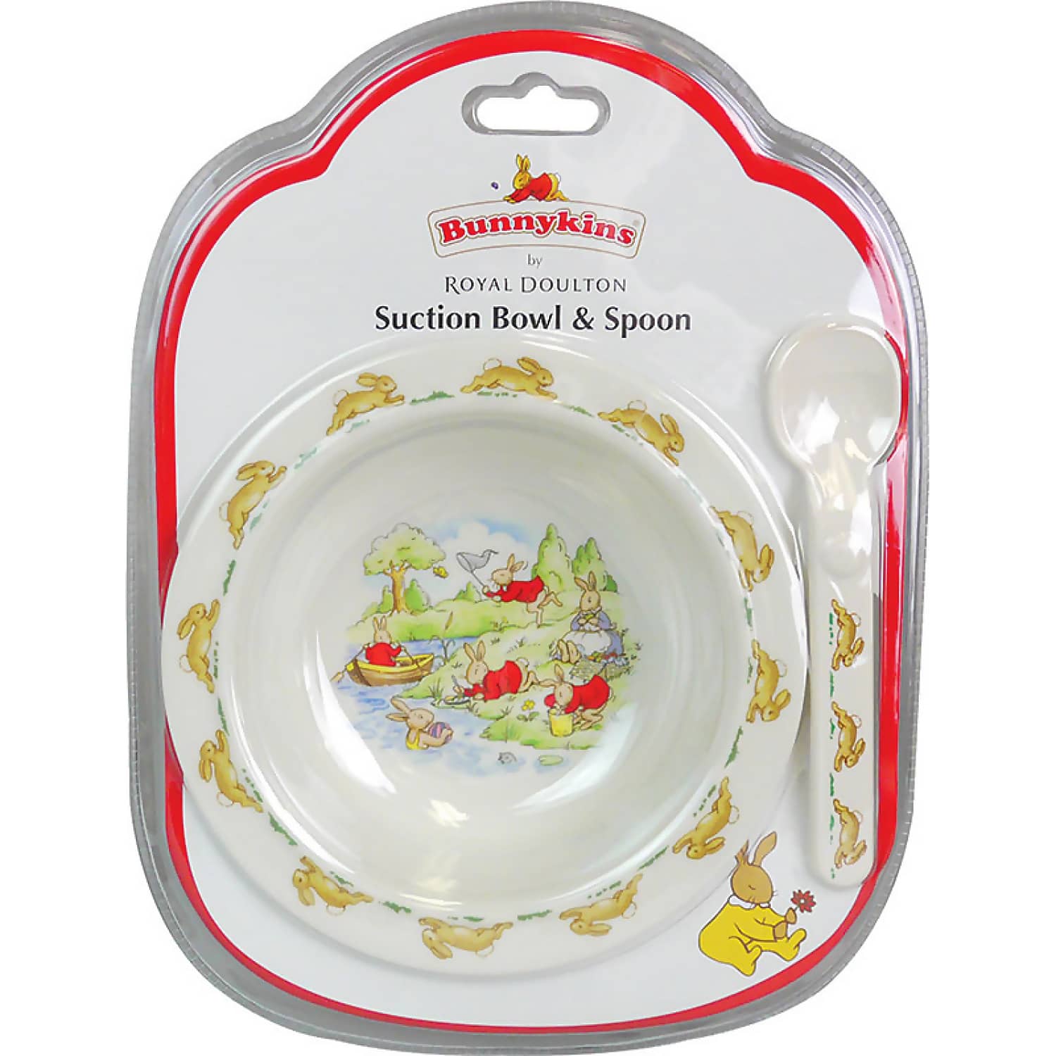 Bunnykins - Suction Bowl & Spoon Swimming by Royal Doulton - Cream