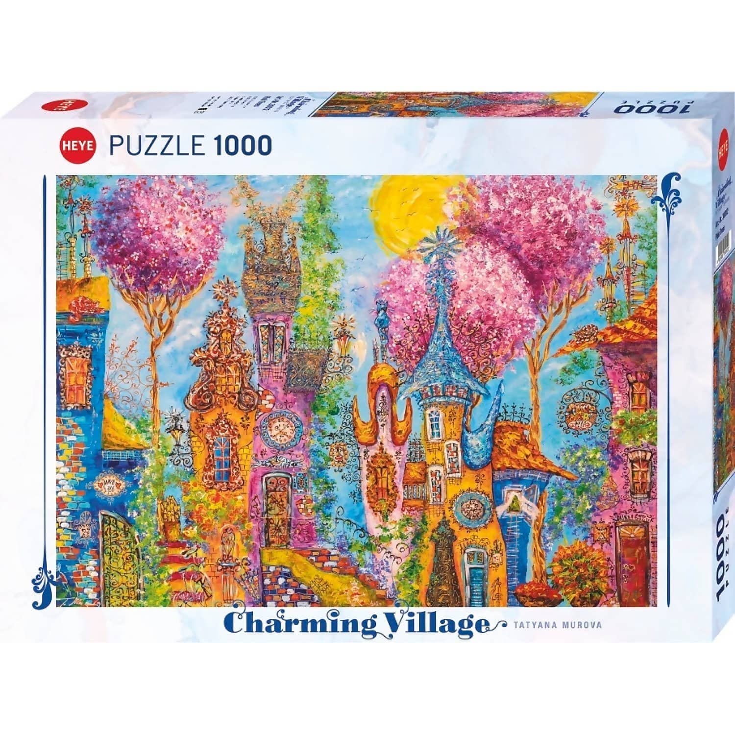 Heye - Charming Village Pink Trees Jigsaw Puzzle 1000 Pieces