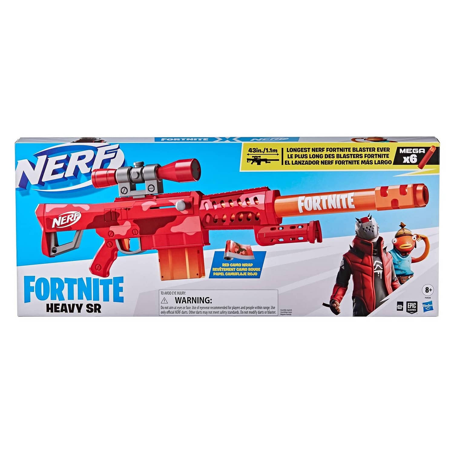 Nerf Fortnite Heavy Sr Blaster Longest Nerf Fortnite Blaster Ever Removable Scope 6 Nerf Mega Darts 6-dart Clip - Image 6