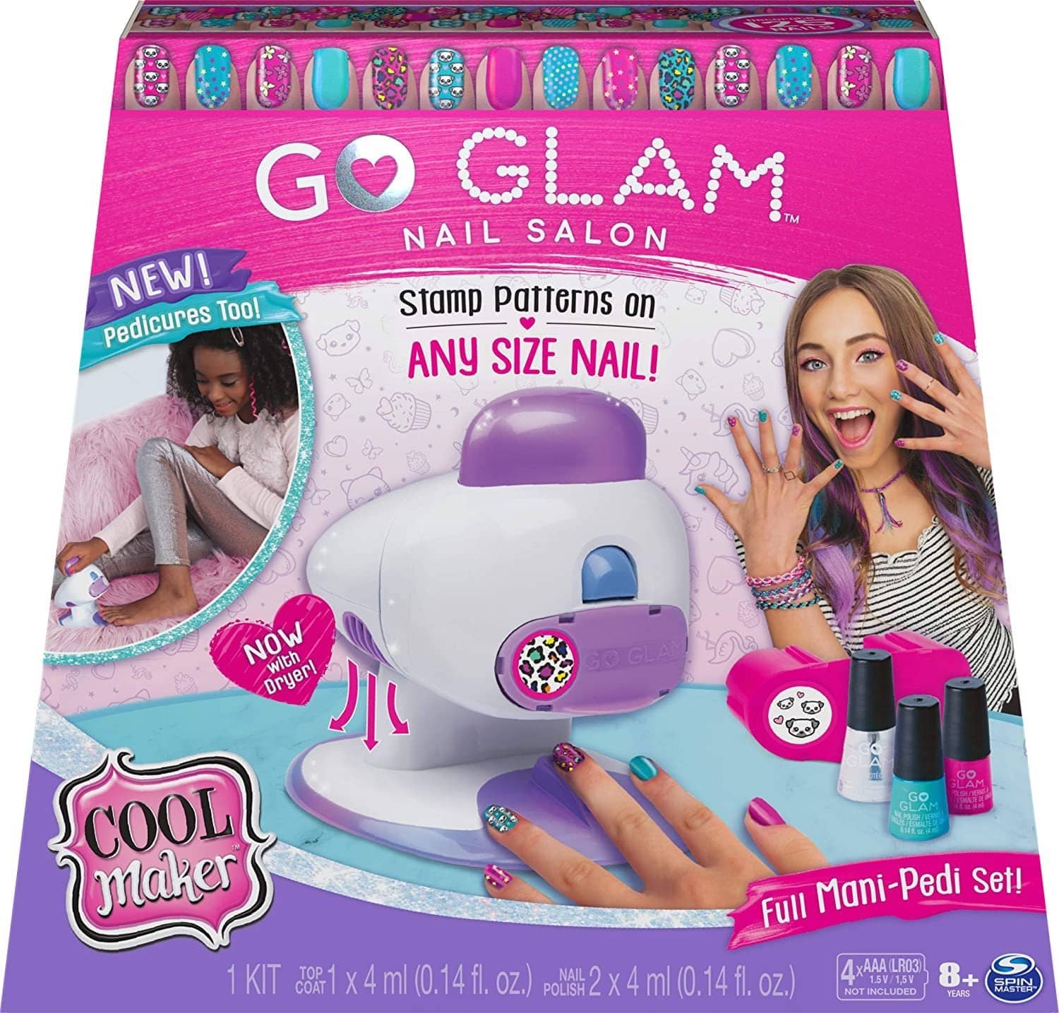 Cool Maker Go Glam Nail Stamper Salon For Manicures And Pedicures With 5 Patterns And Nail Dryer Spin Master