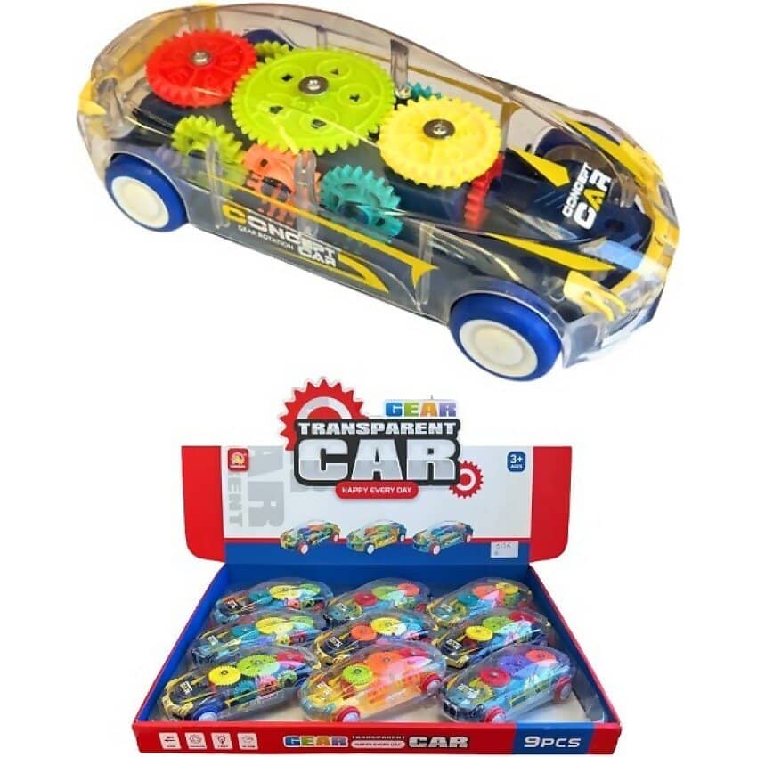 Concept Car - Transparent Car With Gears And Lights (assorted Colors)