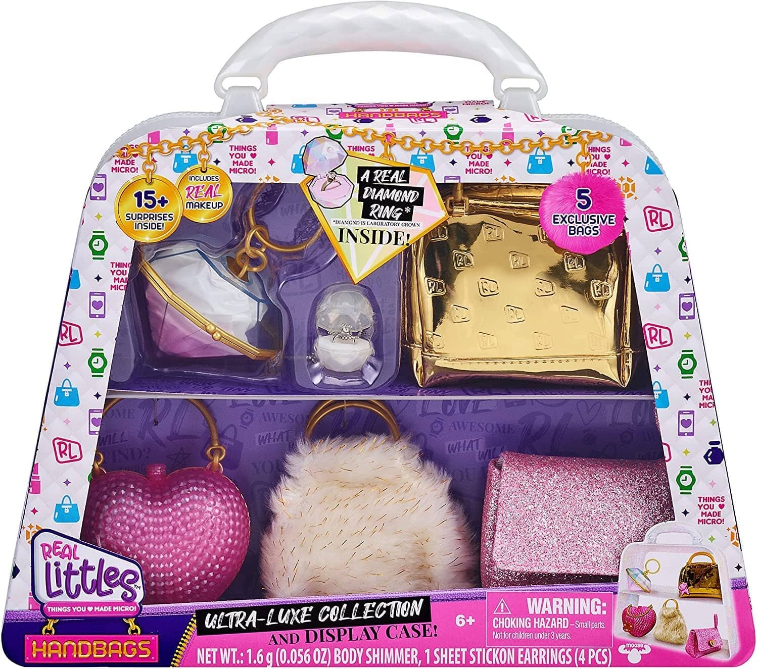 Real Littles - Collectible Micro Handbag Collection Incl 5 X Exclusive Bags Plus 17 X Beauty Surprises