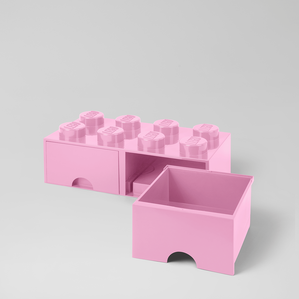 LEGO Brick Drawer 8 Knobs (2 Drawers) Storage Brick Light Pink 4006 - Room Copenhagen - Image 3