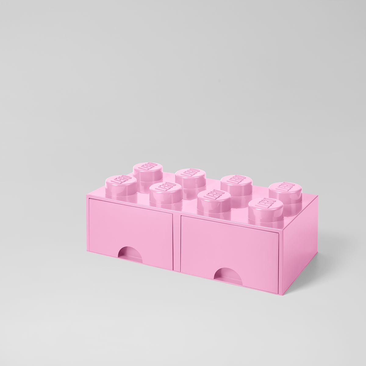 LEGO Brick Drawer 8 Knobs (2 Drawers) Storage Brick Light Pink 4006 - Room Copenhagen - Image 2
