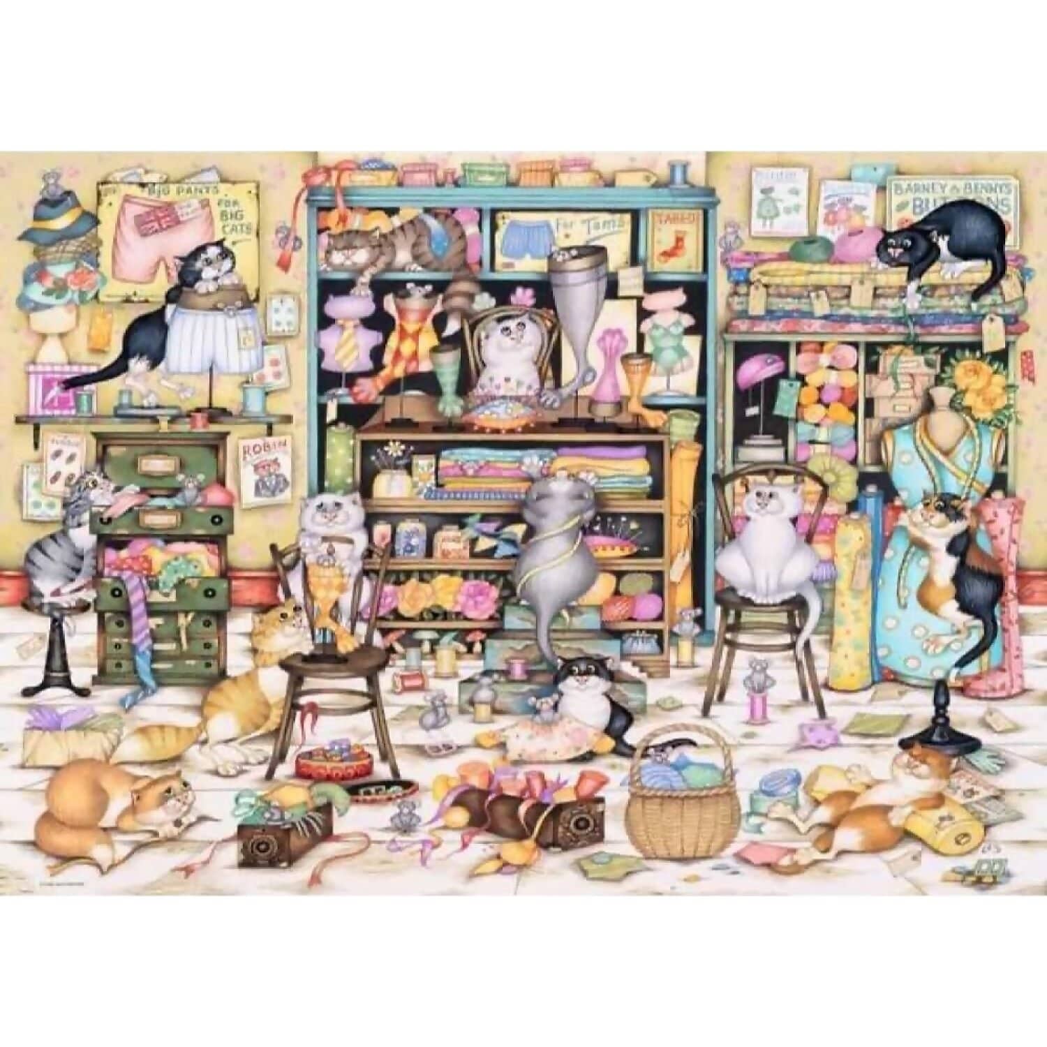 Ravensburger - Crazy Cats Mrs Hardwick's Haberdashery Jigsaw Puzzle 1000 Pieces - Image 2