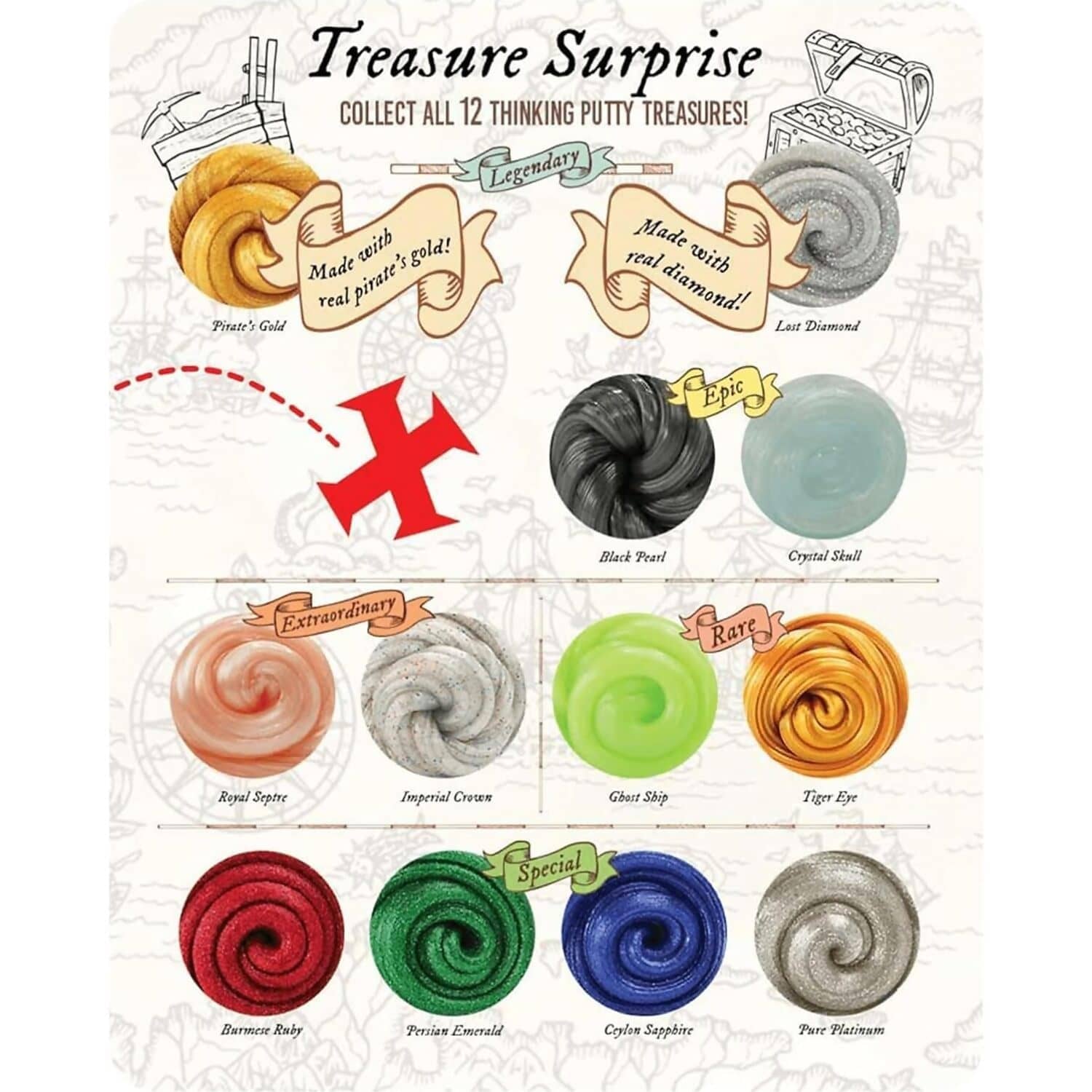 Crazy Aarons - 2-inch Mini Treasure Surprise Thinking Putty Blind Surprise - Image 2