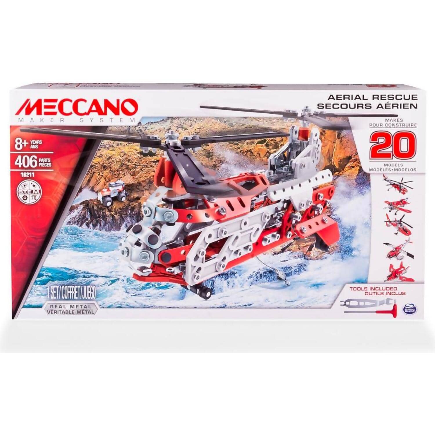Meccano - Build 20-in-1 Aerial Rescue Model Building Kit