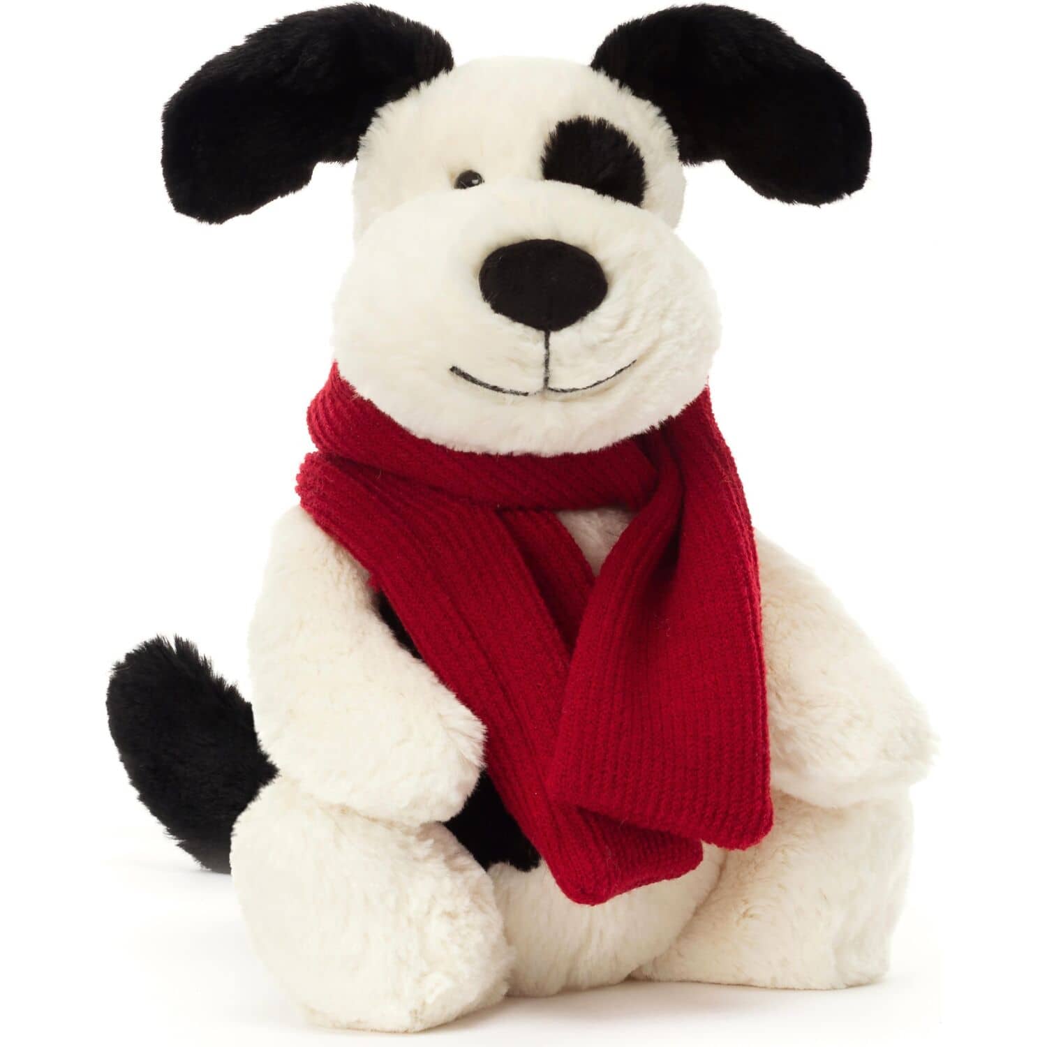 Jellycat - Bashful Winter Puppy Black & Cream 31x12x9cm Plush