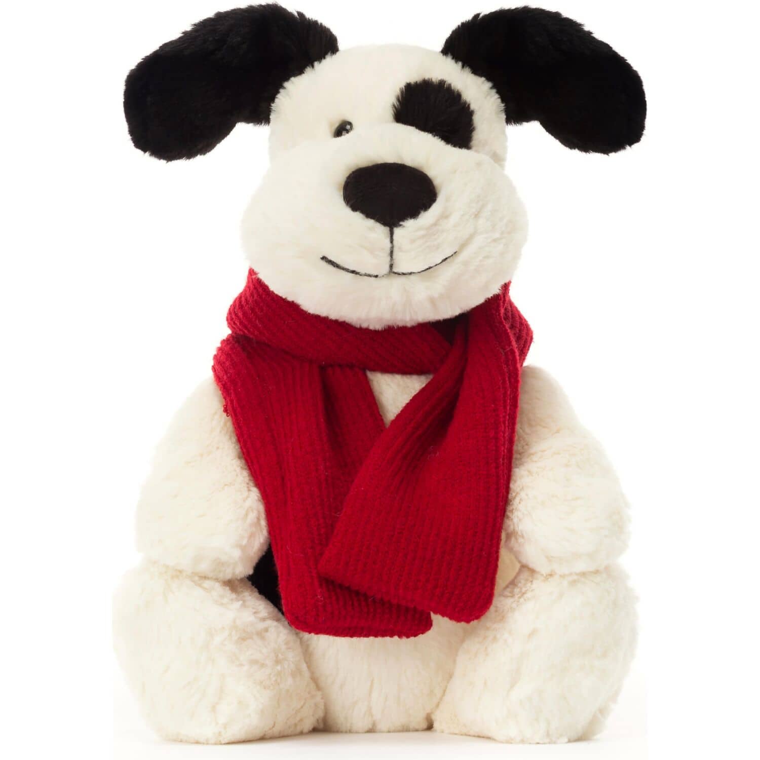 Jellycat - Bashful Winter Puppy Black & Cream 31x12x9cm Plush - Image 2