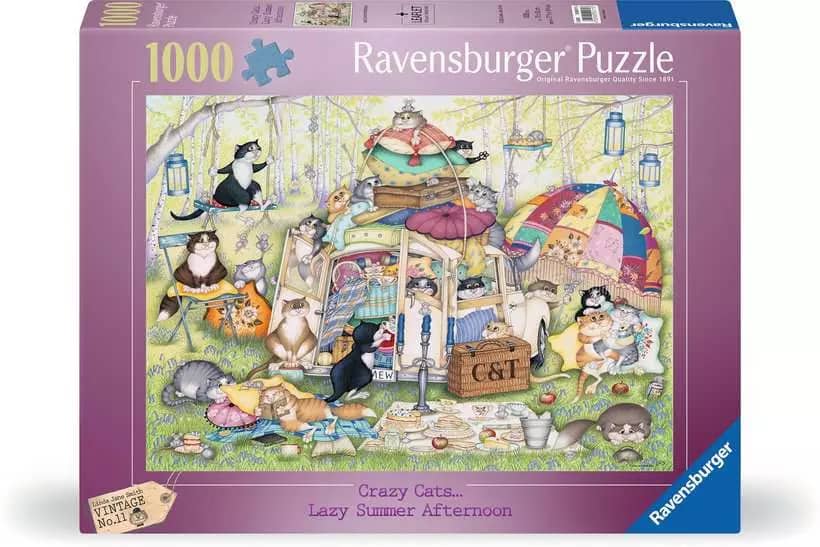 Ravensburger - Crazy Cats Lazy Summer Afternoon - Jigsaw Puzzle 100pc